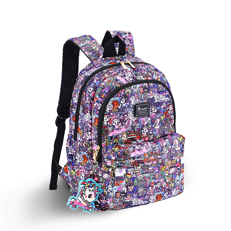 kawaii metropolis mini backpack Tokidoki Backpack with Unicorno Keychain Series-Midnight Metropolis
