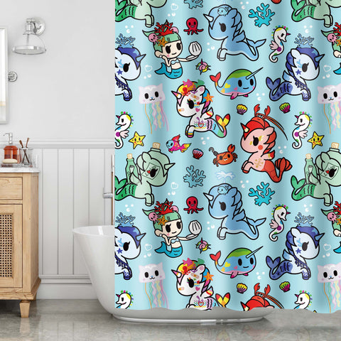 Tokidoki Waterproof Shower Curtain-B