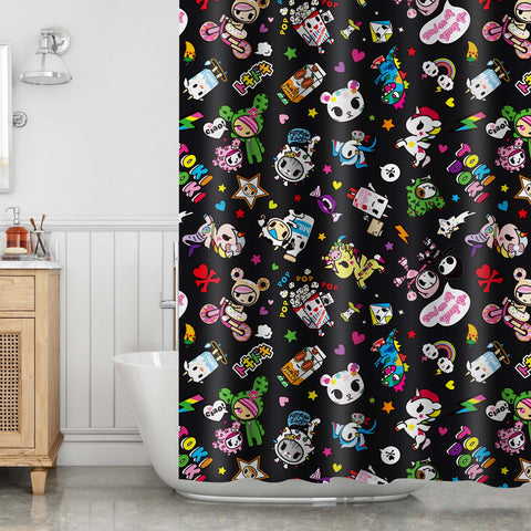 Tokidoki Waterproof Shower Curtain-A