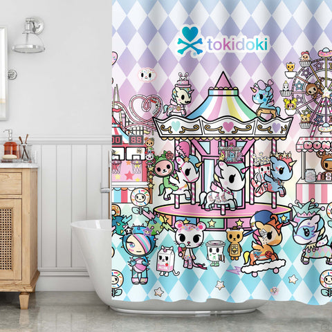 Tokidoki Waterproof Shower Curtain-C