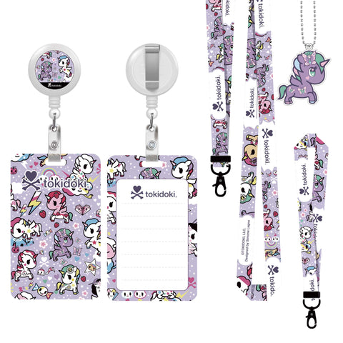 Tokidoki Lanyards for Id Badges with Retractable Reel Clip-E