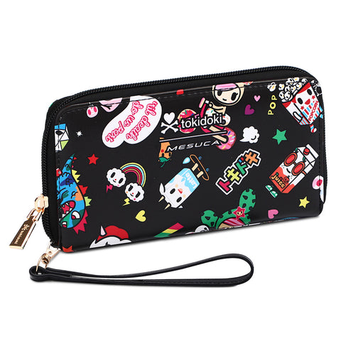 Tokidoki PU Wallet Card Holder with Wristlet Series-Denim Daze