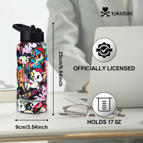 Tokidoki Water Bottle 32oz with Leak Proof Flip-A