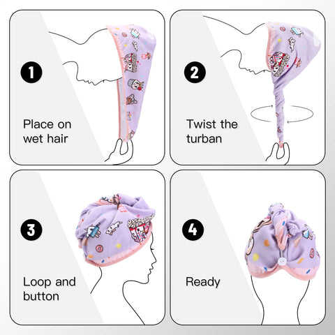Tokidoki Microfiber Hair Towel-A