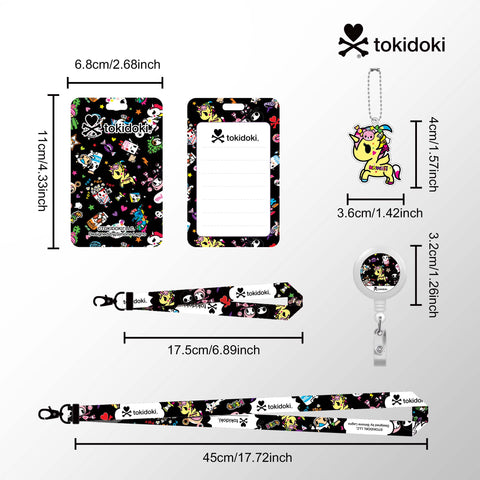 Tokidoki Lanyards for Id Badges with Retractable Reel Clip