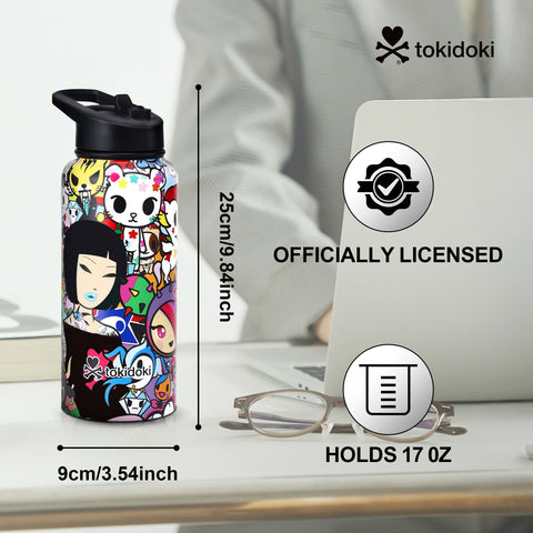 Tokidoki Water Bottle 32oz with Leak Proof Flip-D