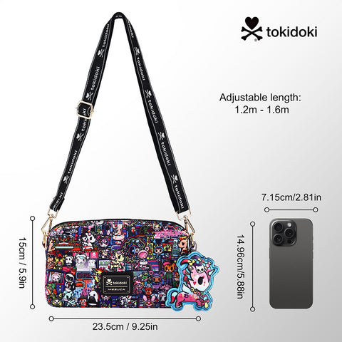 Tokidoki Crossbody Purse With Keychain Adjustable Strap Series-flower Power