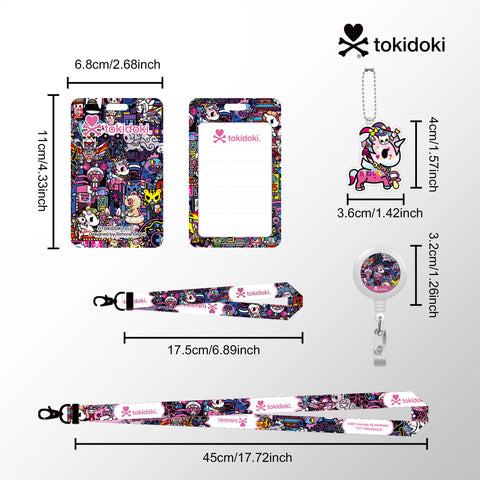 Tokidoki Lanyards for Id Badges with Retractable Reel Clip-D