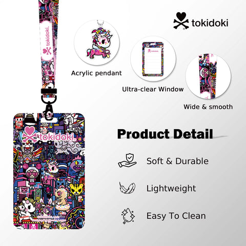 Tokidoki Lanyards for Id Badges with Retractable Reel Clip-D