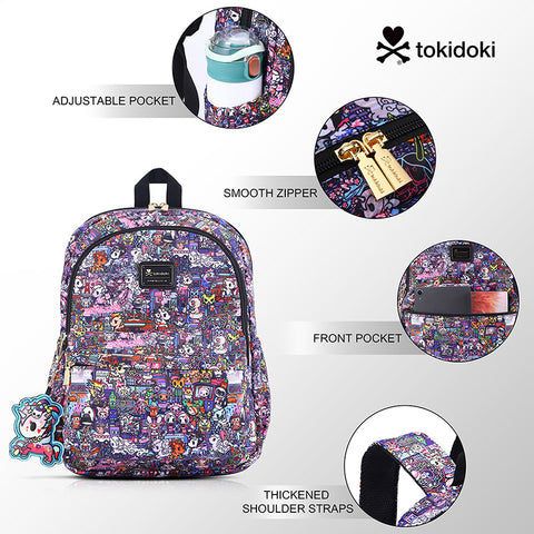 jaws loungefly mini backpack Tokidoki Backpack with Unicorno Keychain Series-Midnight Metropolis