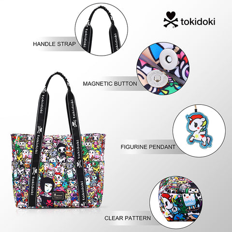 Tokidoki Foldable Tote Bag With Keychain Series-Tokidoki Signature
