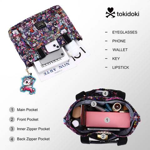 Tokidoki Large Tote Bag with Keychain Series-Midnight Metropolis