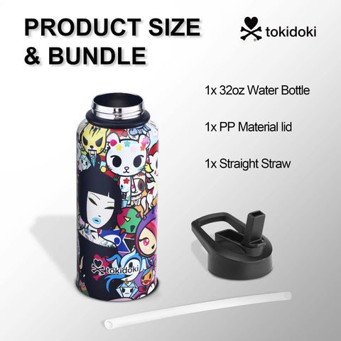 Tokidoki Water Bottle 32oz with Leak Proof Flip-D