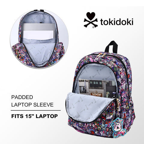 Tokidoki Backpack with Unicorno Keychain Series-Midnight Metropolis