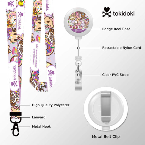 Tokidoki Lanyards for Id Badges with Retractable Reel Clip-G