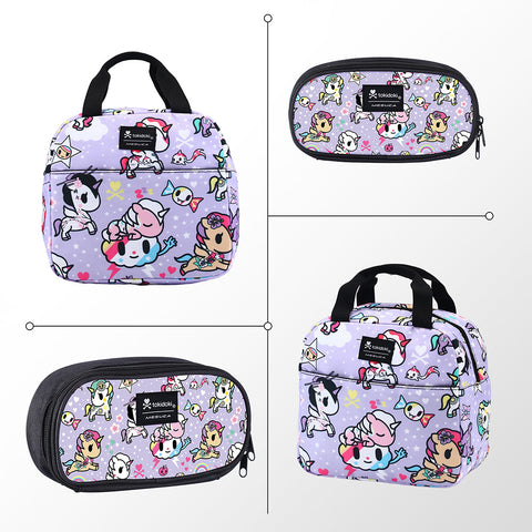 Tokidoki Backpack Set with Lunch Bag Pencil Case Series-Unicorno Dream