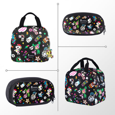 Tokidoki Backpack Set with Lunch Bag Pencil Case Series-Denim Daze