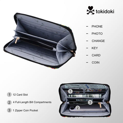 Tokidoki PU Wallet Card Holder with Wristlet Series-Rainbow Unicorno