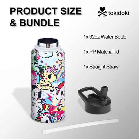 Tokidoki Water Bottle 32oz with Leak Proof Flip-C