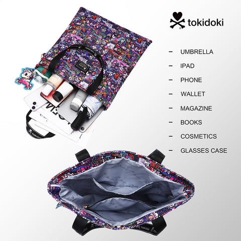 Tokidoki Large Canvas Bag with Unicorno Keychain  Series-Midnight Metropolis