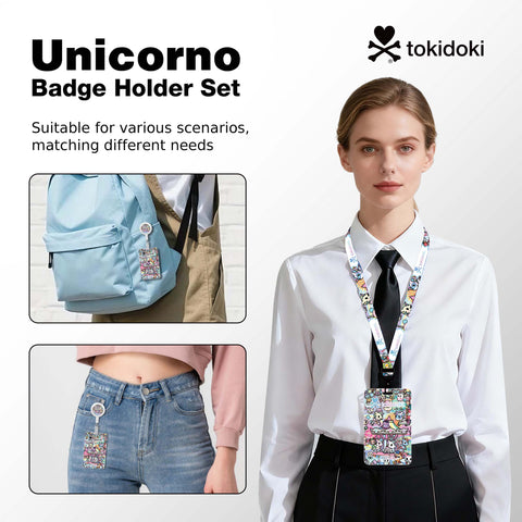 Tokidoki Lanyards for Id Badges with Retractable Reel Clip-C