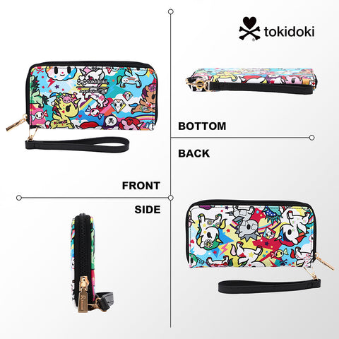 Tokidoki PU Wallet Card Holder with Wristlet Series-Rainbow Unicorno