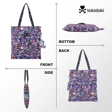 Tokidoki Large Canvas Bag with Unicorno Keychain  Series-Midnight Metropolis