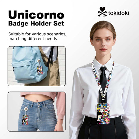 Tokidoki Lanyards for Id Badges with Retractable Reel Clip-J