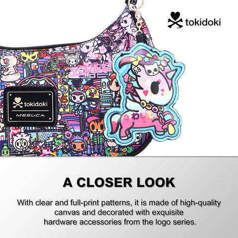 Tokidoki Crescent Shoulder Bag with Keychain Series-Midnight Metropolis
