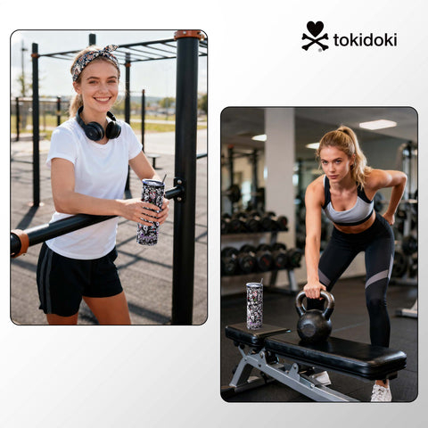 Tokidoki Vacuum Insulated Bottle 20oz with Straw Reusable -C