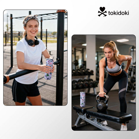 Tokidoki Vacuum Insulated Bottle 20oz with Straw Reusable -A