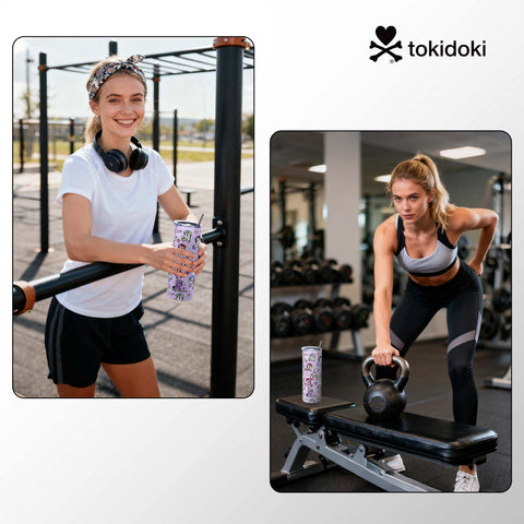 Tokidoki Vacuum Insulated Bottle 20oz with Straw Reusable -B