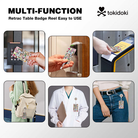 Tokidoki Lanyards for Id Badges with Retractable Reel Clip-F