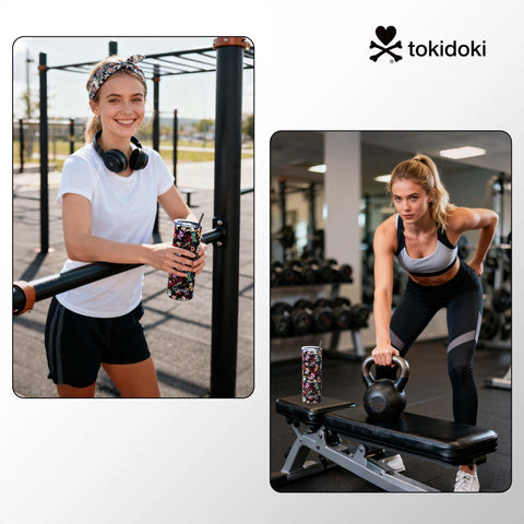 Tokidoki Vacuum Insulated Bottle 20oz with Straw Reusable -D