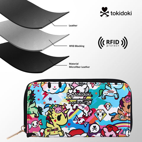 Tokidoki PU Wallet Card Holder with Wristlet Series-Rainbow Unicorno