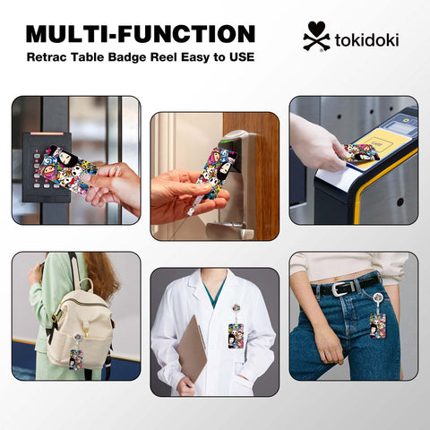 Tokidoki Lanyards for Id Badges with Retractable Reel Clip-J