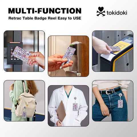 Tokidoki Lanyards for Id Badges with Retractable Reel Clip-E