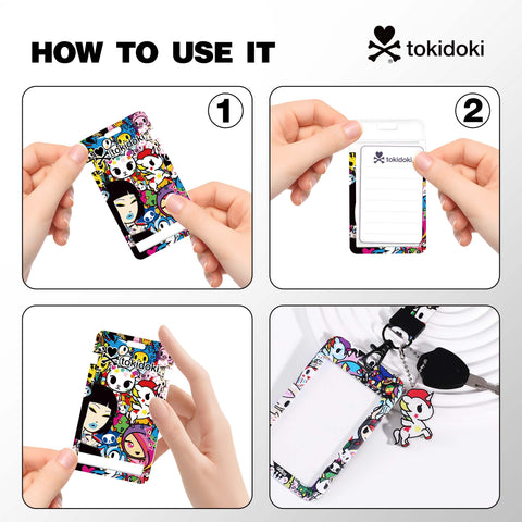 Tokidoki Lanyards for Id Badges with Retractable Reel Clip-J