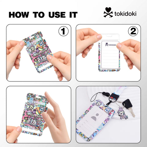 Tokidoki Lanyards for Id Badges with Retractable Reel Clip-C