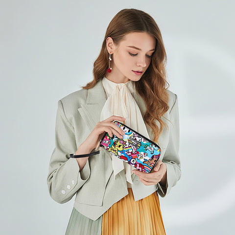 Tokidoki PU Wallet Card Holder with Wristlet Series-Rainbow Unicorno