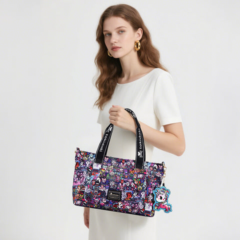 Tokidoki Large Tote Bag with Keychain Series-Midnight Metropolis