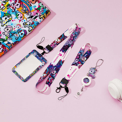 Tokidoki Lanyards for Id Badges with Retractable Reel Clip-D