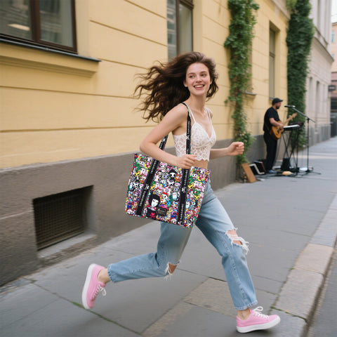 Tokidoki Foldable Tote Bag With Keychain Series-Tokidoki Signature